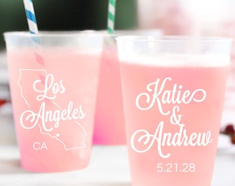 State Map Wedding Frosted Cups, Custom Wedding Frosted Cups, Personalized Wedding Frosted Cup Favors, Custom Frosted Cups for Weddings (148)