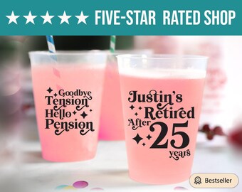 Gifts for Retirement, Personalized Retirement Frosted Cups, Retired Frosted Cups, Frosted Cups Gift For Men, Retirement Frosted Cups (254)