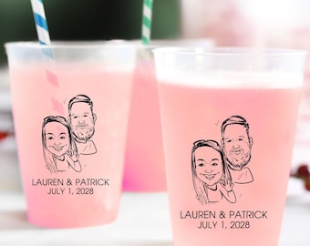 Customized Wedding Frosted Plastic Cups, Wedding Favor Frosted Cups, Custom Frosted Plastic Cups, Mountain Wedding Plastic Cups Favors (283)