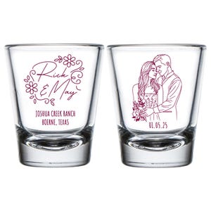 Customized Shot Glass Favors, Personalized Shot Glass Favors, Custom Shot Glass Favors, Portrait Shot Glass Favor, Custom Shot Glasses (428)
