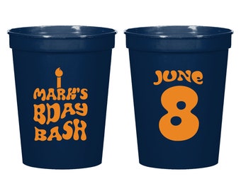 Birthday Bash Stadium Cups, Personalized Birthday Bash Stadium Cups Favors, Customized Birthday Bash Stadium Cups Favors, Stadium Cups (377)