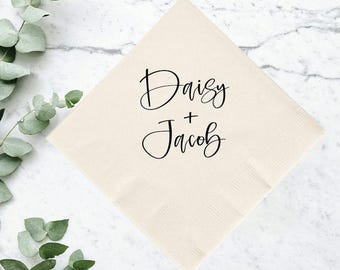 Cocktail Napkins for Weddings, Personalized Wedding Napkins, Custom Beverage Napkins for Wedding, Personalized Wedding Napkins for Favor (6)