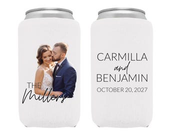 Personalized Full Color Wedding Neoprene Can Coolers, Customized Full Color Wedding Photo Neoprene Can Cooler Favors, Photo Can Cooler (409)