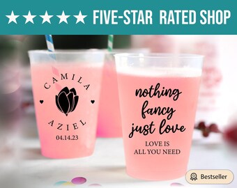 Love is All You Need Frosted Cups, Frosted Cups as Favors, Custom Frosted Cups as Favor, Customized Frosted Cups as Favors for Wedding (286)