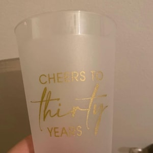 Personalized Cups, Custom Cups for Party, Custom Party Cups, 30th Birthday Frosted Cups, Customized Frosted Cups, Custom Birthday Cups (166) image 6