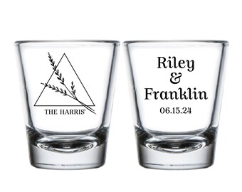 Custom Wedding Shot Glasses, Wedding Shot Glasses as Favors and Gifts, Customized Wedding Cocktail Shot Glasses, Custom Shot Glasses (299)