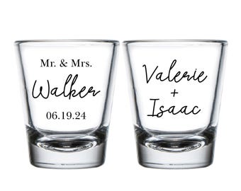 Personalized Wedding Shot Glasses, Custom Wedding Shot Glasses, Shot Glasses, Shot Glasses for Party, Custom Shot Glasses as Favors (314)