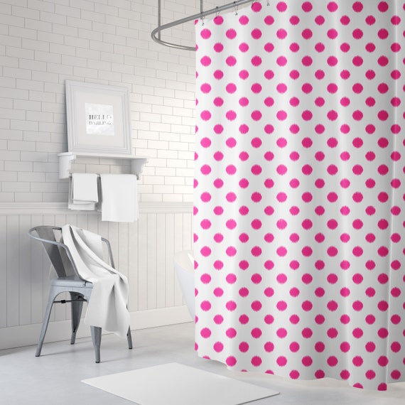 Fuchsia Shower Curtain Girls Bathroom Decor Pink Image 0