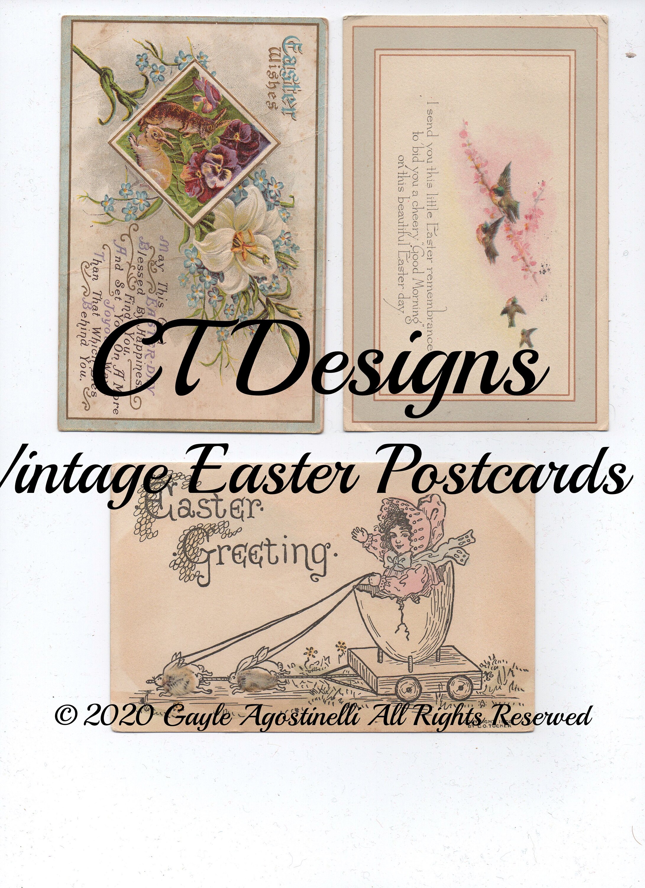 Vintage Easter Postcards Digital Download | Etsy