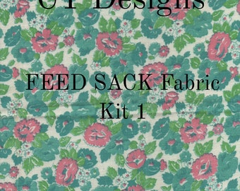 Vintage Feed Sack Fabric Kit 1 Digital Download
