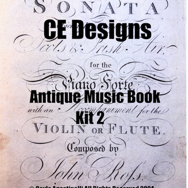 Antique Music Book-Kit 2 of 3 Digital Download