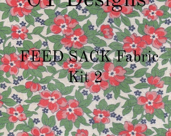 Vintage Feed Sack Fabric Kit 2 Digital Download