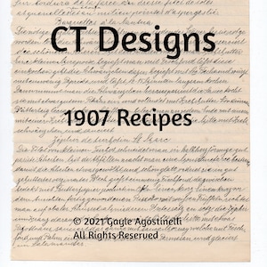 1907 Recipes Digital Download - Vintage Handwriting - French - German