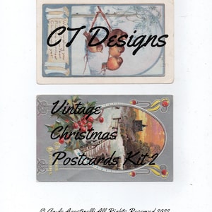 Vintage Christmas Postcards Kit 2 - Descarga digital