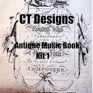 Antique Music Book-Kit 1 of 3 Digital Download