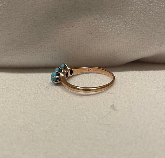 Victorian Three Turquoise Stacking Ring (same siz… - image 5