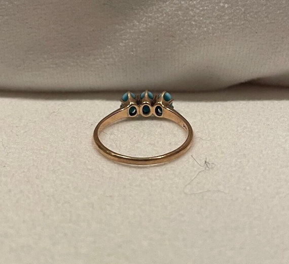 Victorian Three Turquoise Stacking Ring (same siz… - image 4