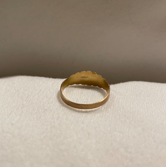 Victorian gypsy three stone ring - image 4