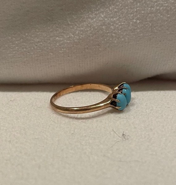 Victorian Three Turquoise Stacking Ring (same siz… - image 3