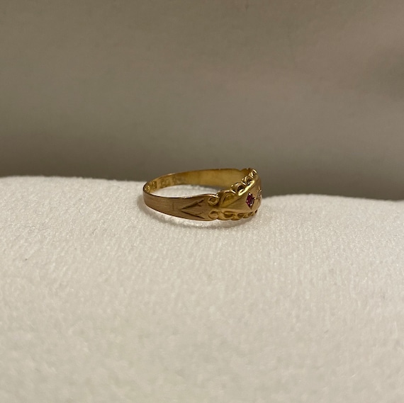 Victorian gypsy three stone ring - image 3