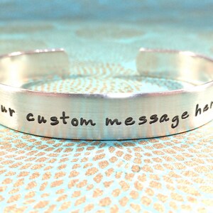 Design Your Own | Gift for her |Create your custom message up to 50 characters incl spaces- Custom Hand Stamped Bracelet by MadeByMishka.com