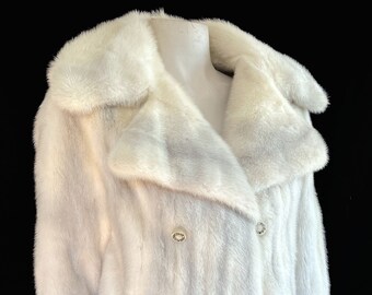 Ivory MINK Fur Coat, Blonde Real Vintage Jacket, Winter Wedding Bolero Stole, Azurene Bridal Bridesmaid, Great Gatsby Party Shawl Gift