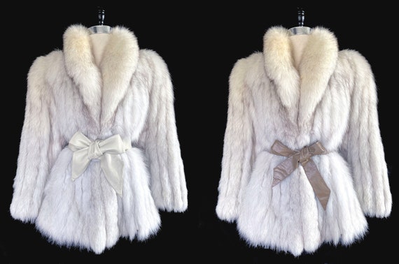 Norwegian FOX Fur Coat, Great Gatsby Party, Ivory… - image 1
