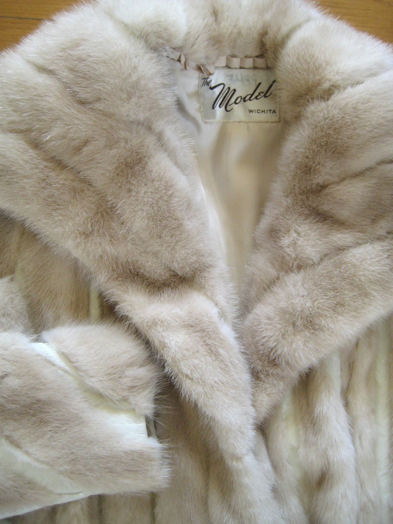 EMBA Tourmaline MINK Fur Coat Beige Leather Stroller | Etsy
