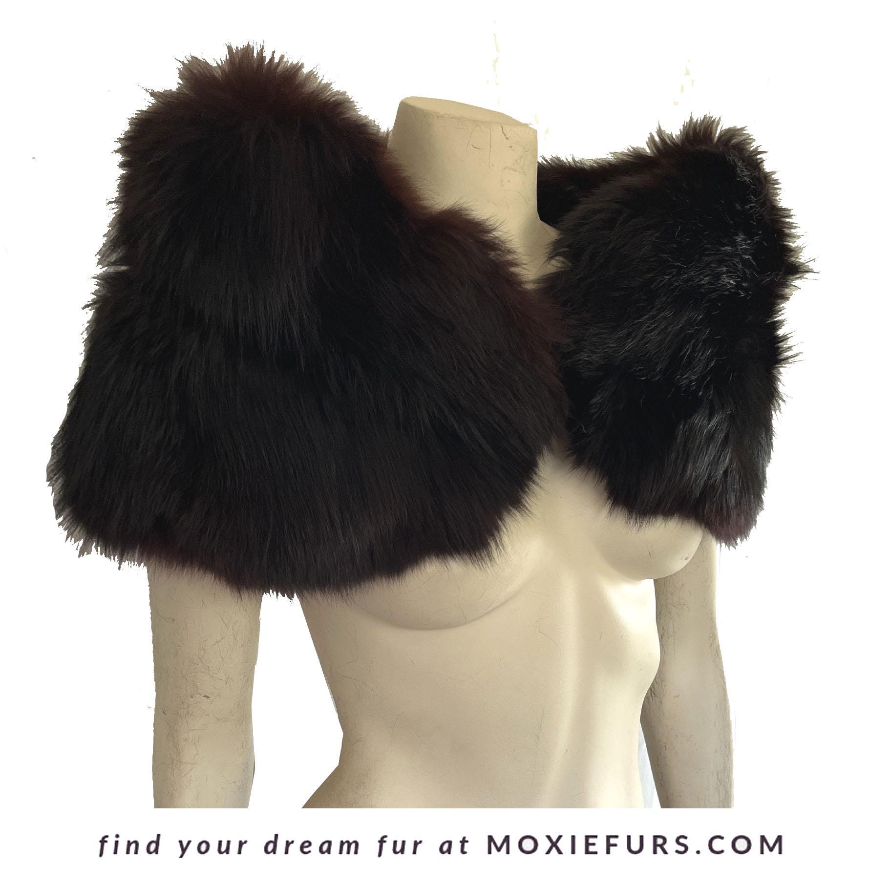 Hair Accessory (NEW) Dark Brown FOX FUR! Real Dark Brown Fox Fur Headband New Manufactured in US - rrfurs main image 4