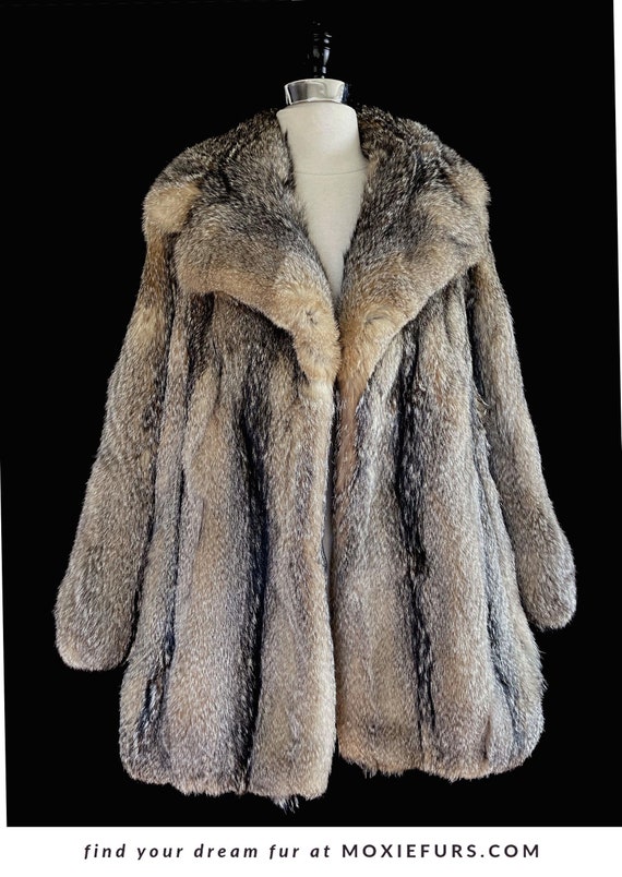 Pelz Jacke Pelz Bolero Grau Grauer Fuchs Pelzmantel, Winter