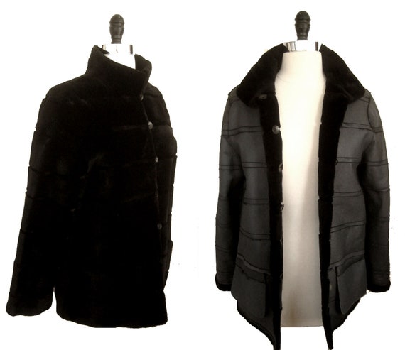 Anne Dee Goldin Reversible MINK Fur Leather Black… - image 6