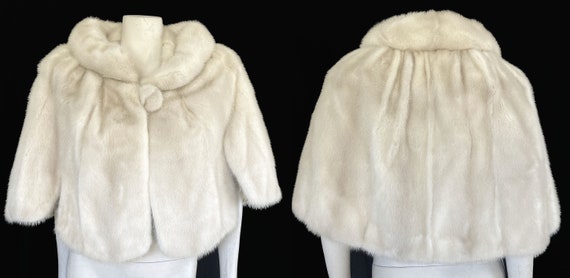 Beige MINK Fur Shawl, Blonde Real Fur Cape, Champ… - image 2