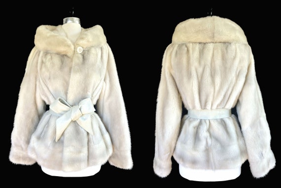 Beige MINK Fur Coat, Blonde '60s Real Vintage Jac… - image 1