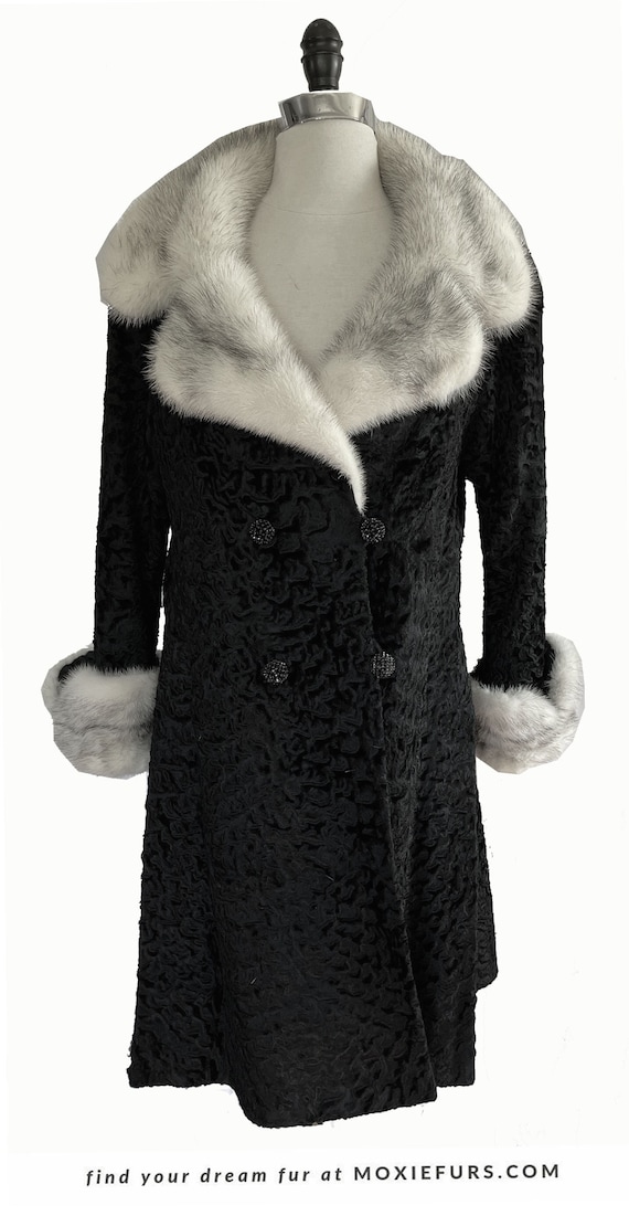 Cross MINK & Broadtail Fur Coat, Retro Bolero Jack