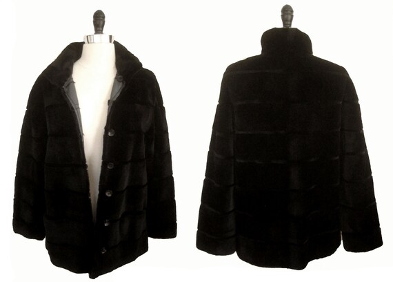 Anne Dee Goldin Reversible MINK Fur Leather Black… - image 4