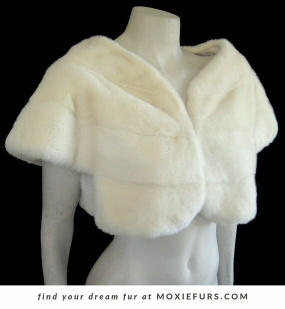 Ivory Mink Fur Bolero Jacket, White Bridal Shrug, Winter Wedding Cape, Luxury Bridesmaid Stole, Great Gatsby Party Shawl , Fur Coat Gift