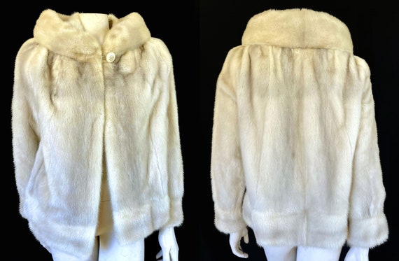 Beige MINK Fur Coat, Blonde '60s Real Vintage Jac… - image 3