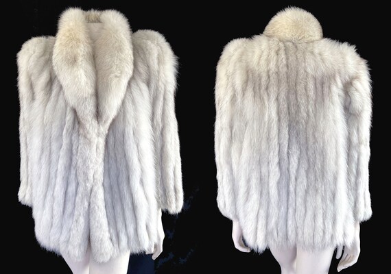 Norwegian FOX Fur Coat, Great Gatsby Party, Ivory… - image 4