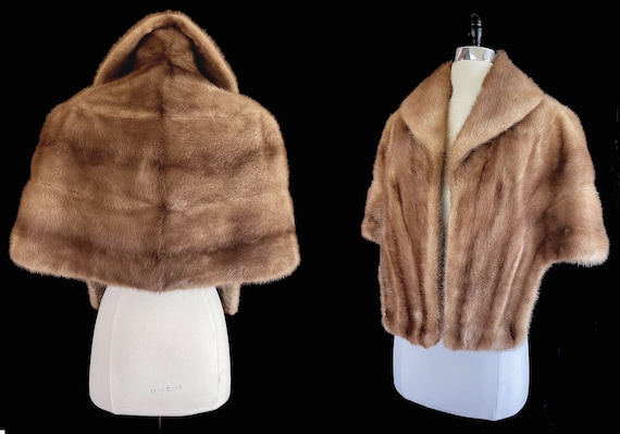 Brown MINK Fur Stole, Winter Wedding Shawl, Autum… - image 5