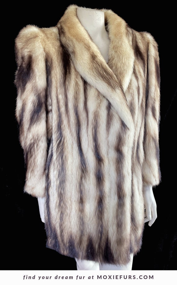 Golden Fitch Fur Coat, Blonde Brown Real Vintage F