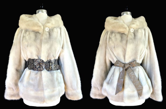 Beige MINK Fur Coat, Blonde '60s Real Vintage Jac… - image 6