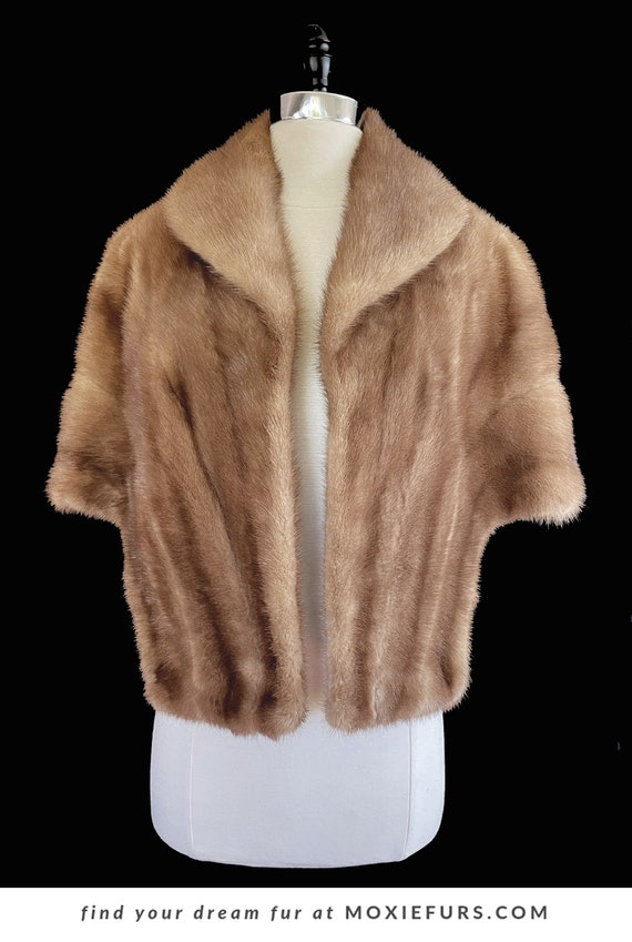 Brown MINK Fur Stole, Winter Wedding Shawl, Autum… - image 4