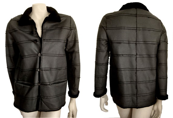 Anne Dee Goldin Reversible MINK Fur Leather Black… - image 2