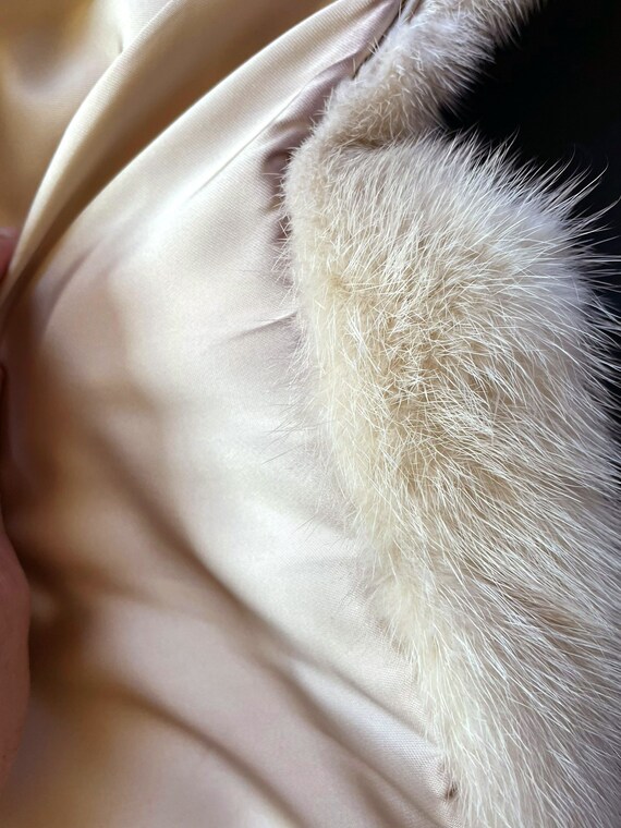 Blonde MINK & Norwegian FOX Fur Stole , Bridal Bo… - image 6