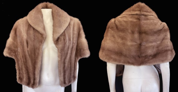 Brown MINK Fur Stole, Winter Wedding Shawl, Autum… - image 2