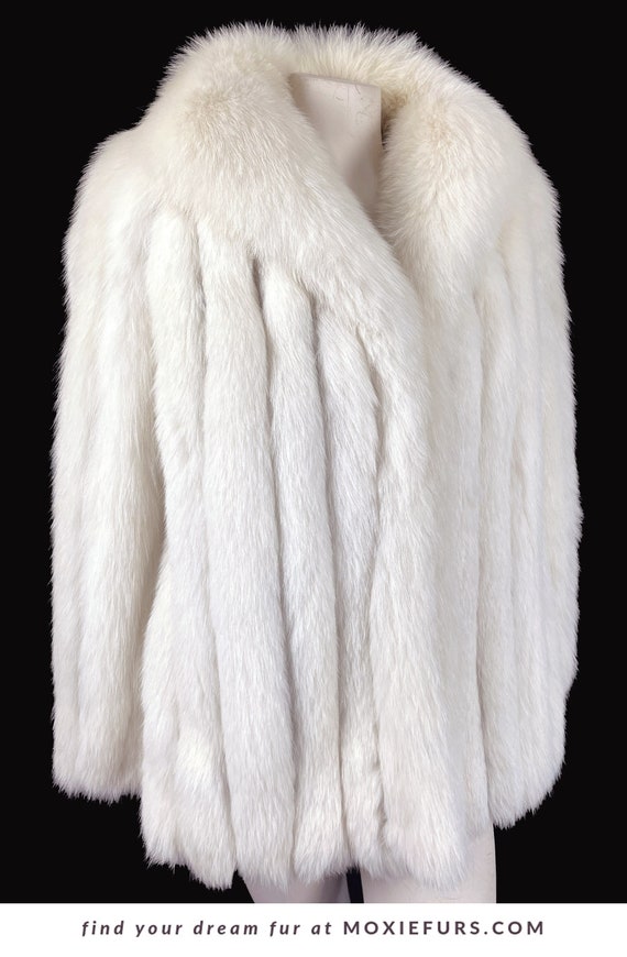 SAGA Arctic FOX Fur Coat, White Shadow Fox Bolero 