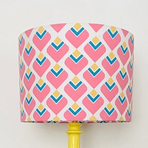 PINK RETRO Diamond Lampshade, Pink Geometric Lampshade, Bedside Lamp, Pink Table Lamp, Retro Lampshade, Pink Lampshade, Home Gift