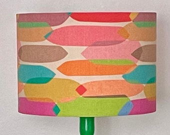 COLOURFUL ABSTRACT Lampshade, Mid-century Lampshade, 70s Lampshade, 70s Table Lamp, Retro Lampshade, Modern Lampshade, Bright Home Decor