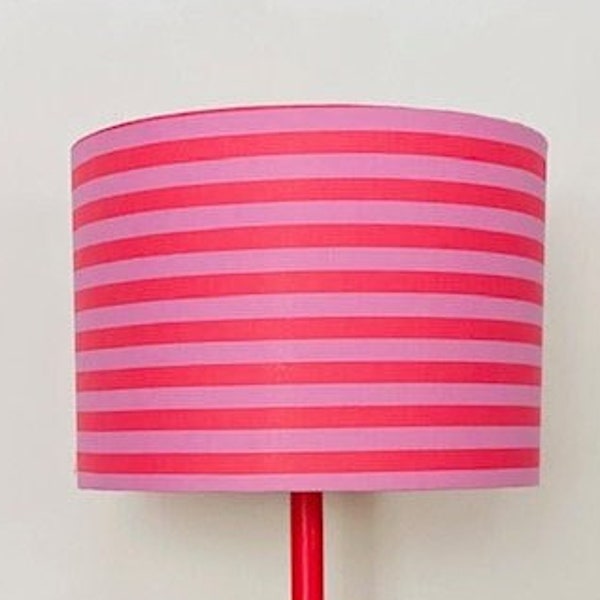 STRIPED TULA Pink Lampshade, Circus Stripe Shade, Bright Home Decor, Pink Lampshade, Pink Striped Lampshade, Candy Stripe Lampshade