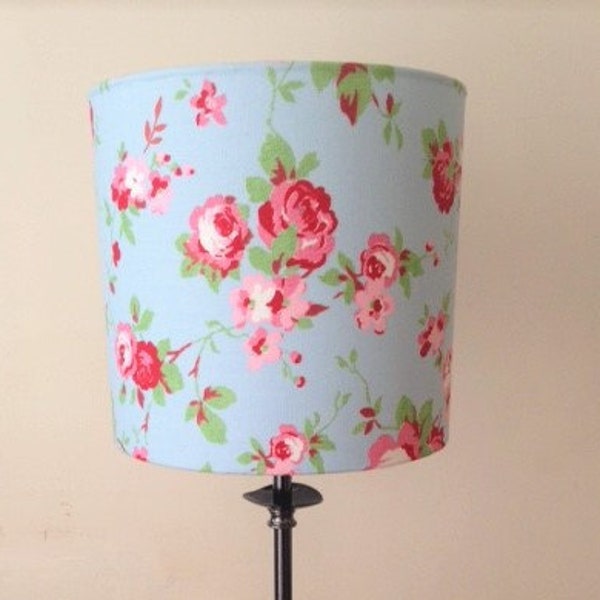 CATH KIDSTON Lampshade, Blue Pink Rose Lampshade, Shabby Chic Decor, Floral Lamp, Mother's Day Gift, Mum Gift, Housewarming Gift